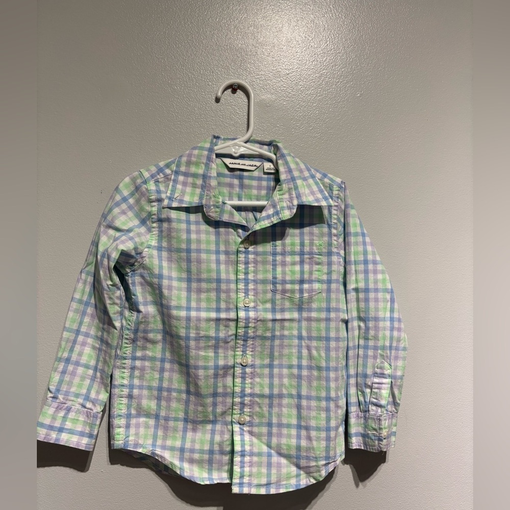 Janie and Jack Pastel Plaid Button-Down Shirt